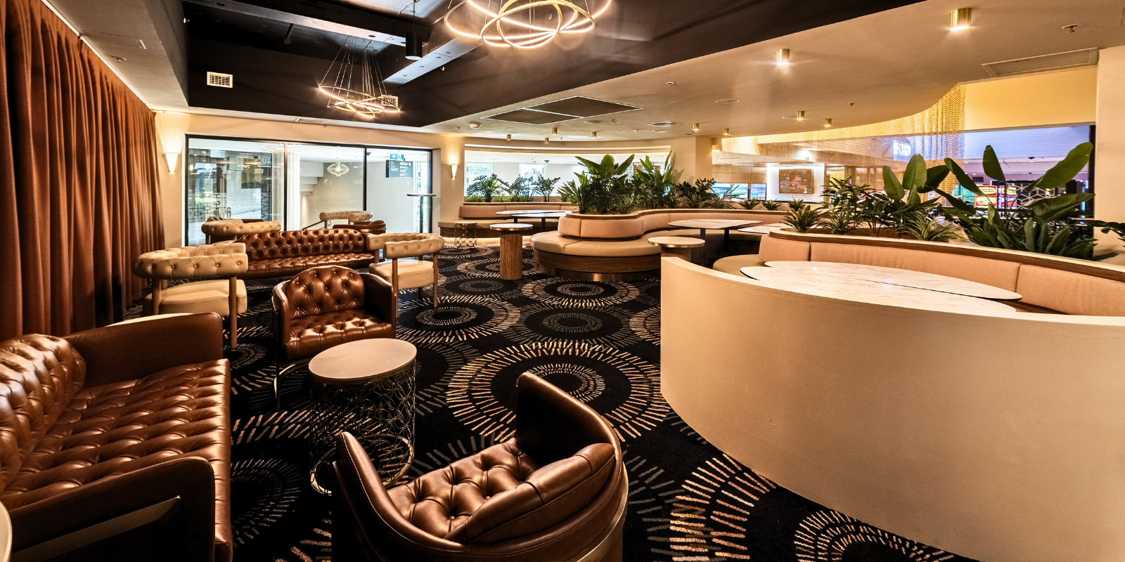 The Vue Bar’s inviting lounge and gathering space.