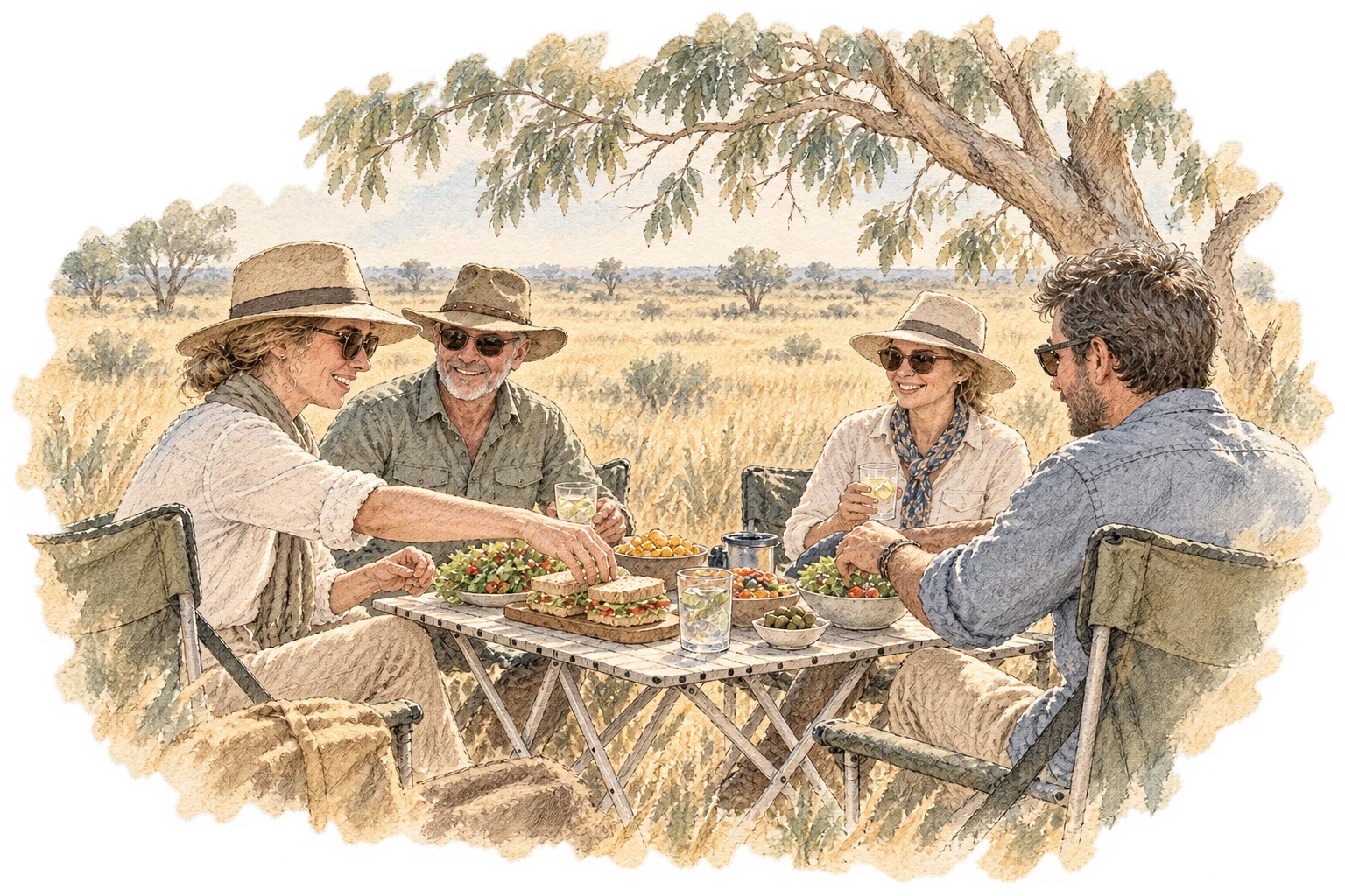 Time to settle in, share lunch and enjoy the day together.